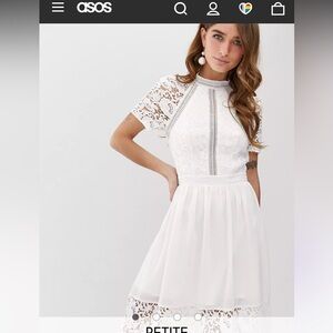 ASOS Chi Chi London petite white dress, US 8 petite, UK 12